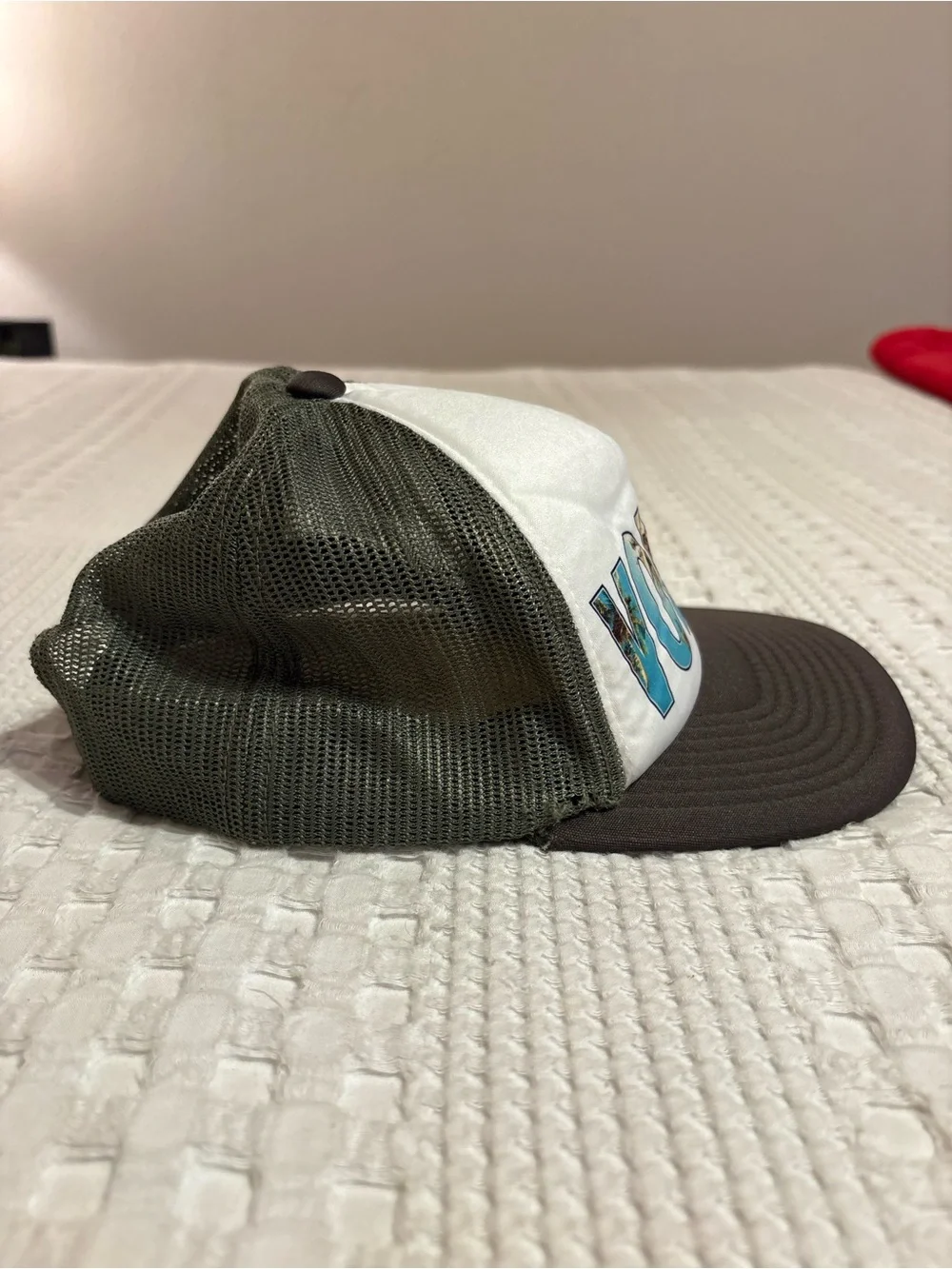 Volcom Trucker Hat in White and Brown